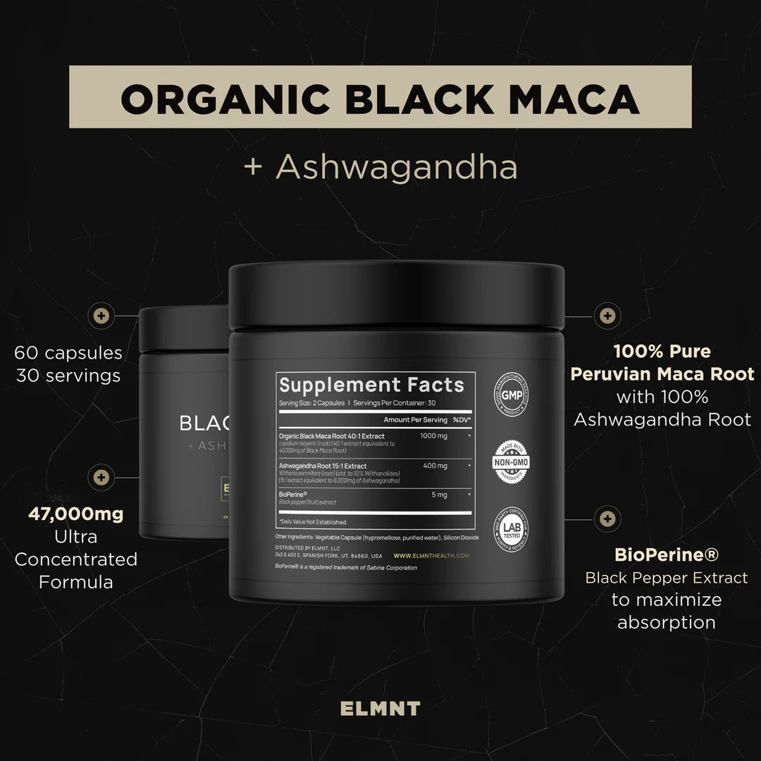 ELMNT Raíz de maca negra orgánica