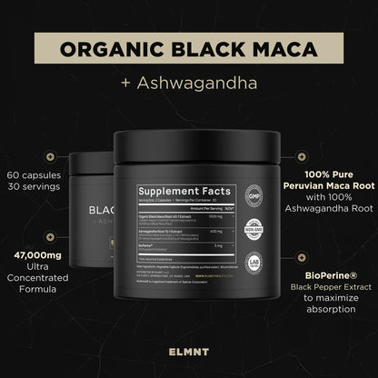 ELMNT Raíz de maca negra orgánica